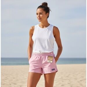 Patagonia Youth Baggies Shorts Pink Elastic Waist Quick Dry Water Sport 57059